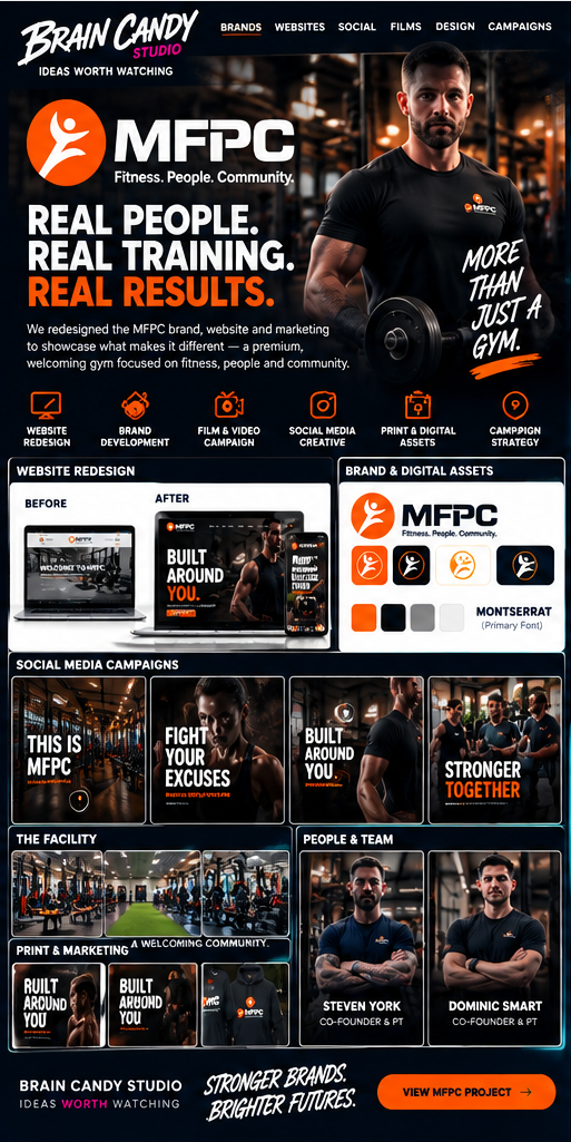 MFPC concept board: website, brand identity, social campaigns and supporting creative
